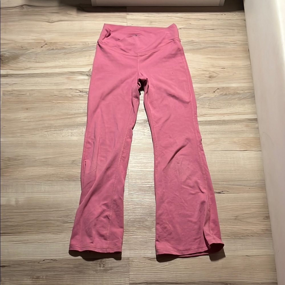 Kids Pink Flared Yoga Pants